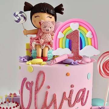 Vibrant Rainbow Cake Topper for All Celebrations