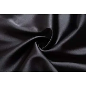 Women's Satin Silky Pants Dress Casual Pull on High Waist Pants with Pockets Drapeblack Medium