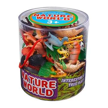 ValeforToy 54-Piece Mini Jungle Animals Set with Gift Box - Realistic Wild Animal Figures for Kids' Learning & Party Favors