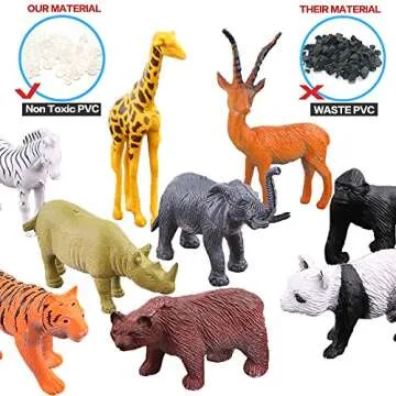 ValeforToy 54-Piece Mini Jungle Animals Set with Gift Box - Realistic Wild Animal Figures for Kids' Learning & Party Favors