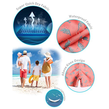 Stylish Boys Swim Trunks with UPF Protection and Pockets