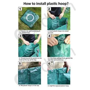 Gardzen 12-Pack 72 Gallon Heavy Duty Garden Waste Bags