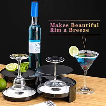 Monkkino Margarita Salt Rimmer Set - 3-Tier Glass Rimmer with 2 Sponges for Cocktails