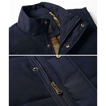 Vcansion Men's Outdoor Casual Stand Collar Thicken Qulited Fleece Jacket Vest Padded Vest Lightweight Down Cotton Vest Coat Black US S