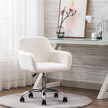 Effortlessly Chic Modern Faux Fur Home Office Chair for Teens