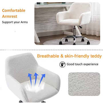 Modern Faux Fur Home Office Chair Stylish & Adjustable