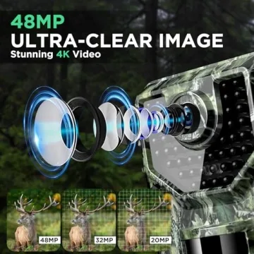 Vikeri 4K Trail Camera with Night Vision and Waterproof Design