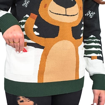 Costume Agent 3D Reindeer Ring Toss Christmas Sweater