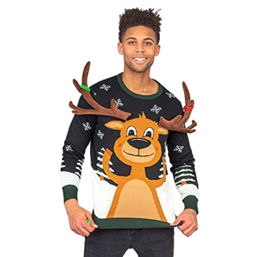 Costume Agent 3D Reindeer Ring Toss Christmas Sweater