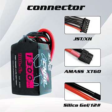 CNHL 22.2V 1300mAh 6S Lipo Battery 100C with XT60 Plug for FPV Drone Racing RC Quadcopter Helicopter Airplane