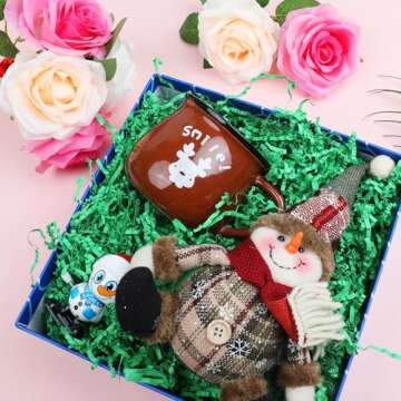 DIYASY Crinkle Cut Paper Shred Filler, 8.8 oz Green Shredded Paper for Gift Wrapping Basket Filling Raffia Paper Gift Box Grass Christmas Easter Birthdays Decorations