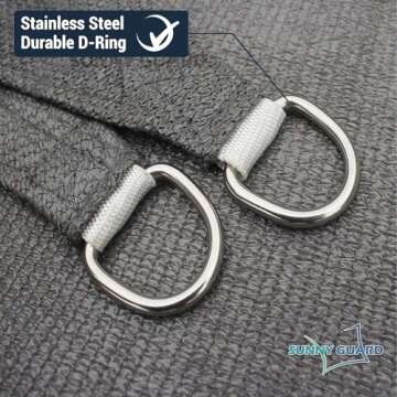 SUNNY GUARD Sun Shade Sail 12'x16' Rectangle Charcoal UV Block Sunshade for Backyard Yard Deck Patio Garden Outdoor Activities and Facility(We Make Custom Size)