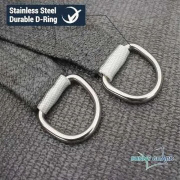 SUNNY GUARD Sun Shade Sail 12'x16' Rectangle Charcoal UV Block Sunshade for Backyard Yard Deck Patio Garden Outdoor Activities and Facility(We Make Custom Size)