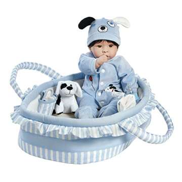 Paradise Galleries Realistic Reborn Baby Doll Finn & Sparky with 9 Accessories Set for Ages 3+