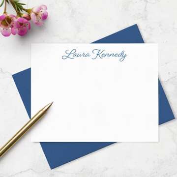 Personalized Stationery Note Cards Set with Envelopes