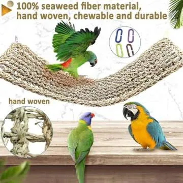 Bird Seagrass Mat 29.5"× 7" Natural Hammock for Birds