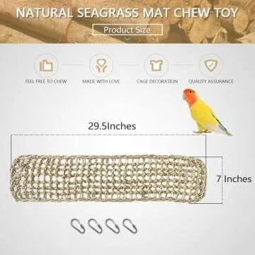 Bird Seagrass Mat 29.5"× 7" Natural Hammock for Birds