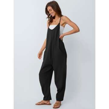 AUTOMET Jumpsuits for Women Casual Summer Outfits Rompers Comfy Y2k Loose Baggy Trendy Overalls Jumpers Fashion Clothes 2025 Black XL