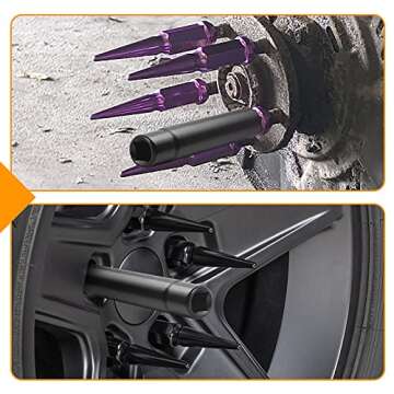 MIKKUPPA Spiked Lug Nuts Key - Durable Auto Socket Tool with 19mm HEX