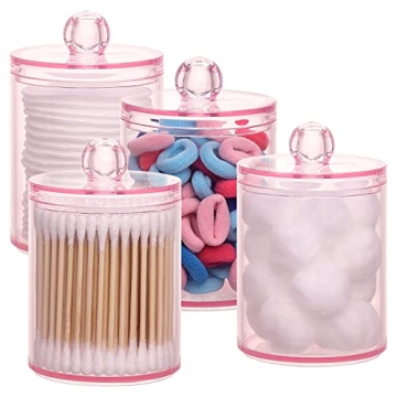 Tbestmax 4 pcs Stylish Qtips Holder for Organizing