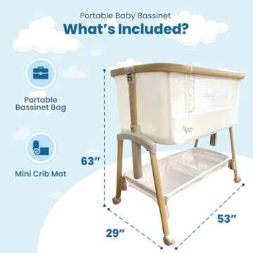 Stylish Motherly Haven Baby Bassinet Bedside Sleeper