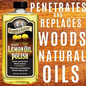 Parker & Bailey Lemon Oil Polish Bundled with Kitchen Cabinet Cream- Furniture Polish Oil and Wood C...