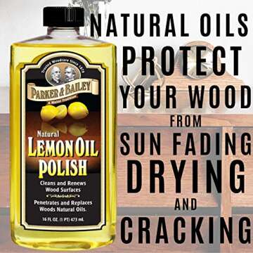 Parker & Bailey Lemon Oil Polish Bundled with Kitchen Cabinet Cream- Furniture Polish Oil and Wood Cleaner 16 oz Combo