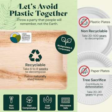 Eco-Friendly Palm Leaf Trays for Parties and Events