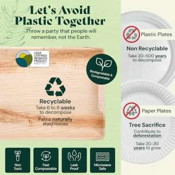 Eco-Friendly Palm Leaf Trays for Parties and Events