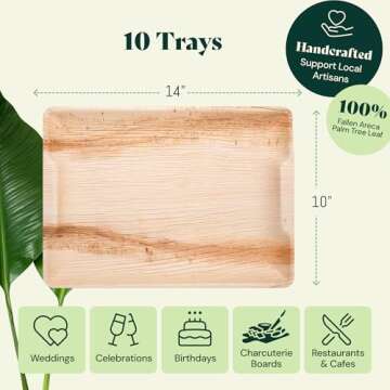 Eco-Friendly Palm Leaf Trays for Parties and Events