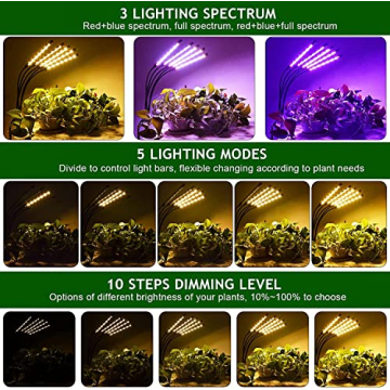 KEELIXIN 5-Head Grow Light for Indoor Plants
