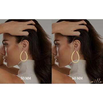 MILLA Twist Gold Hoop Earrings - Stylish & Hypoallergenic