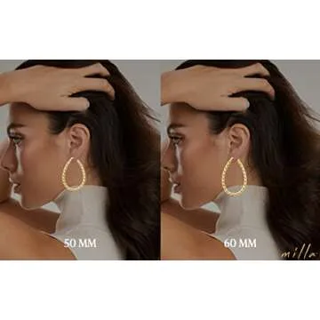 MILLA Twist Gold Hoop Earrings - Stylish & Hypoallergenic
