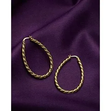 MILLA Twist Gold Hoop Earrings - Stylish & Hypoallergenic