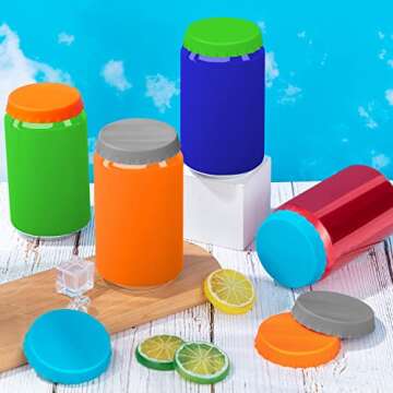 YGAOHF Soda Can Lids, 8 Pcs Soda Can Lids to Keep Carbonation, Silicone Soda Can Covers Lids, Reusab...
