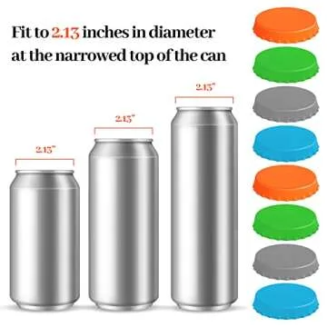 YGAOHF Soda Can Lids, 8 Pcs Soda Can Lids to Keep Carbonation, Silicone Soda Can Covers Lids, Reusable Container Saver for Soda & Beer, Keep Drinks Fresh, Fits Standard Beverage Cans