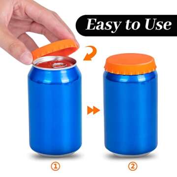 YGAOHF Soda Can Lids, 8 Pcs Soda Can Lids to Keep Carbonation, Silicone Soda Can Covers Lids, Reusable Container Saver for Soda & Beer, Keep Drinks Fresh, Fits Standard Beverage Cans
