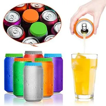 YGAOHF Soda Can Lids, 8 Pcs Soda Can Lids to Keep Carbonation, Silicone Soda Can Covers Lids, Reusable Container Saver for Soda & Beer, Keep Drinks Fresh, Fits Standard Beverage Cans