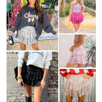Glamorous MIYIEONZ Sequin Skirt for Night Out