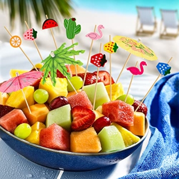 160 Pack Umbrella Cocktail Picks for Luau Party Decorations