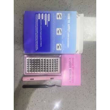 DIY Lash Extension Kit 8-16MM Clusters Eyelash Extension Kit Lashes Clusters with Waterproof Lash Bond and Seal Glue and Individual Eyelash Tweezers DIY at Home for Beginners