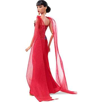 Barbie Inspiring Women Doll, Anna May Wong Collectible Dressed in Red Gown with Golden Dragon Design