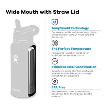 Hydro Flask Water Bottle Wide Mouth Straw 32 oz Watermelon
