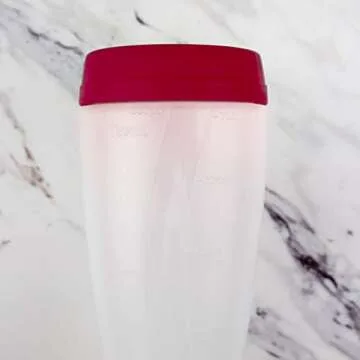 Tovolo Flow Pen 2.0 With Removable Cap 3-Cup Capacity Dispenser, Easy-Squeeze Batter Bottle With Mess-Free Valve for Pancake Art, Cayenne