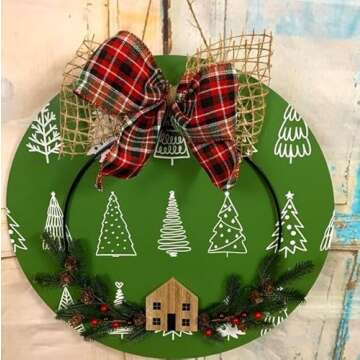 DGAGA Christmas Tree Self-Adhesive Silk Screen Stencils Pine Tree Screen Printing Transfer Mesh Stencil Reusable for Craft Silkscreen Stencil for Painting on Wood,Wall,Canvas,Christmas DIY Home Decor