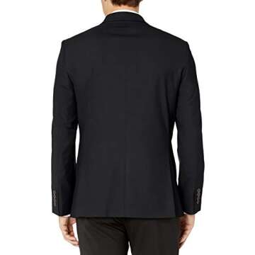Amazon Essentials Men's Long-Sleeve Classic-fit Button-Front Stretch Blazer, Black, 44