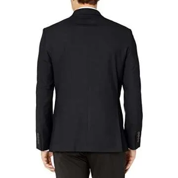 Amazon Essentials Men's Long-Sleeve Classic-fit Button-Front Stretch Blazer, Black, 44