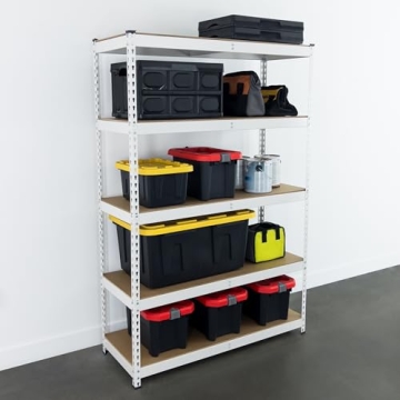 MonsterRax Modular Garage Shelving - 5 Tier Heavy Duty Steel Storage Shelves for Organizing