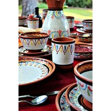 Cactus Canyon Ceramics Spanish Terracotta 5-Piece Small Tapa Plate Set, White…