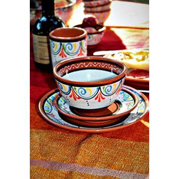 Cactus Canyon Ceramics Spanish Terracotta 5-Piece Small Tapa Plate Set, White…